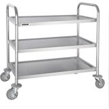 Vogue RVS serveerwagen met 3 bladen Medium