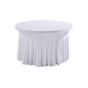 Oviala Business Witte elastische hoes voor ronde tafel 8 personen diam.150cm - Oviala - wit Polyester 101253