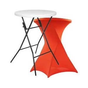 Oviala Business Opvouwbare tafelstandaard met oranje stretchhoes - oranje Kunststof 103836
