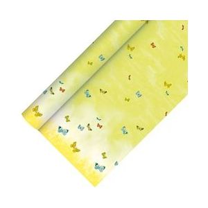PAPSTAR, Tafelkleed, papier 5 m x 1,2 m "Papillons" - geel Papier 4002911987612