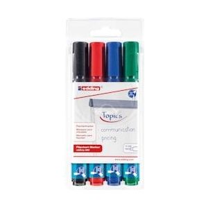 Edding Merkstift Flipchart e-380, blister met 4 stuks in geassorteerde kleuren - 4-380-4