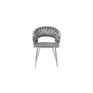 Lalee.Avenue Laleeavenue Finesse 125 stoel set van 2 grijs / zilver - zilver YBHDV-GRY-SIV