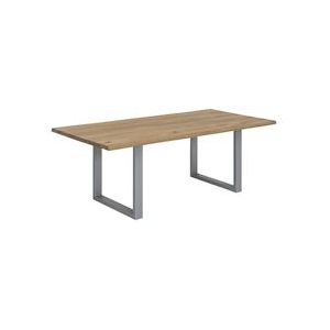 SIT Möbel Boomrand eettafel 120 cm | 40 mm plank naturel wild eiken | metalen frame zilver | B 120 x D 80 x H 76 cm | 07107-82 | Serie TABLES & CO - meerkleurig Multi-materiaal 07107-82