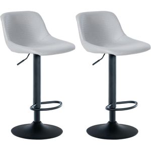 CLP Set van 2 barkrukken Loft grijs/Kunstleer - grijs Polyester 322452