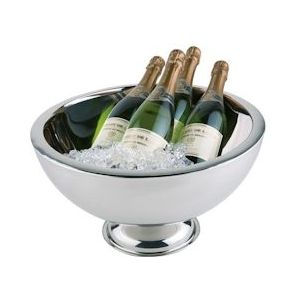 APS Wijn / champagne koeler 27 x 20 cm, H: 21 cm - grijs Roestvrij staal 36044
