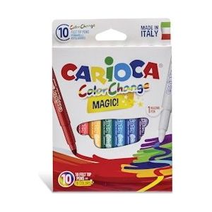 Carioca viltstiften Magic, 10 stiften in een kartonnen etui - 8003511427771