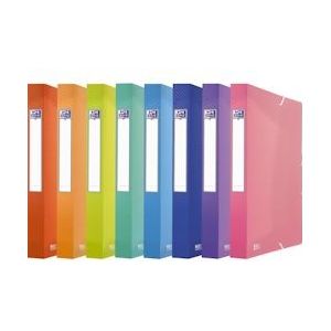 Oxford Urban elastobox uit PP, formaat 24 x 32 cm, rug van 4 cm, geassorteerde transparante kleuren, Pak van 10 - 3045050456138