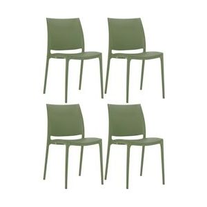 CLP Set van 4 Maya stoelen oliv - 325187