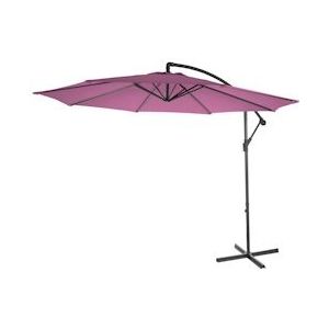 Mendler Acerra zweefparasol, parasol, Ø 3m kantelbaar, polyester/staal 11kg ~ lavendel-rood zonder voet - paars Textiel 76497
