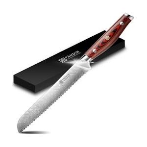 PAUDIN P3 Professioneel Broodmes 20cm - Japans mes - Banket Mes - Echt Damascus Staal - zilver Staal 6973463100133