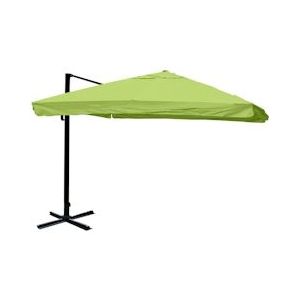 Mendler Zweefparasol HWC-A96, parasol, 3x3m (Ø4,24m) polyester/aluminium 23kg ~ klep, groen zonder standaard - groen Textiel 138982