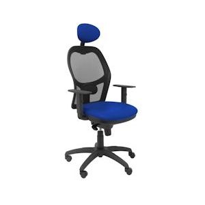 Piqueras y crespo Jorquera stoel, verstelbare armen en hoogteverstelling in zwart en blauw gestoffeerde zitting - blauw Multi-materiaal 15SNSPAZC