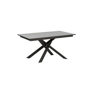Itamoby Uitschuifbare tafel 90x160/220 cm Ganty Cement Antraciet Rand Antraciet Structuur - 8050598018545