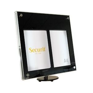 Securit® Acryl Informatiedisplay Met Witte Led-Verlichting |7 kg - zwart Kunststof MCS-2A4-PA