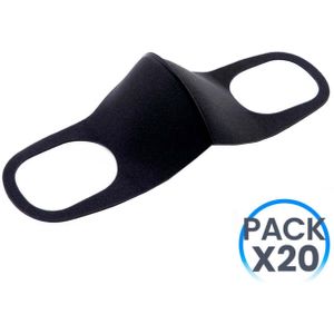 Pack 20 Herbruikbare Kleurmaskers Zwart O91 - zwart Kunststof 8429160021083