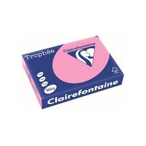 Clairefontaine Trophée Pastel, gekleurd papier, A4, 160 g, 250 vel, felroze - 3329680101300