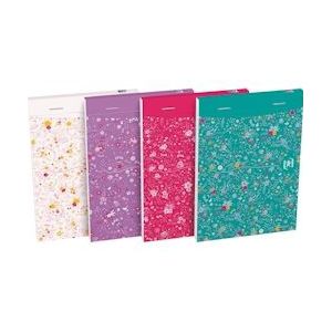 Oxford Floral softcover notitieblok, ft A6, 80 vel, gelijnd, 4 geassorteerde designs, Pak van 5 - 3020120113548