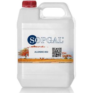 Sopgal Alumine 850 (5l) Reiniger voor het restaureren van aluminium oppervlakken en het reinigen van roestvrij staal. Verwijdert witte oxiden, stof - AHES356