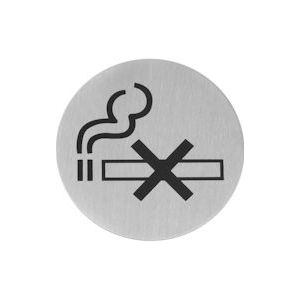 Deurschildjes, HENDI, Niet roken, Ø¸75mm - Roestvrij staal 663639