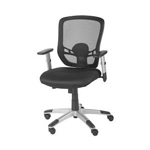 SIGMA Bureaustoel SC 401, PP/ nylon/ mesh, 72,5 x 70 x 92 cm, met verstelbare zithoogte, zwart/ zilver - zwart Multi-materiaal 714917