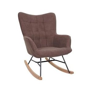 Mendler Schommelstoel HWC-K36, schommelstoel relaxfauteuil TV-fauteuil, stof/textiel OEKO-TEX ~ bruin - bruin Textiel 89754