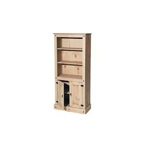 Möbilia Kast | 3 vakken, 2 deuren | massief grenen | B 81 x D 38 x H 177 cm | honingkleurig, in de was gezet | 19020031 | Serie SCHRANK - geel Hout 19020031