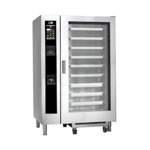 Combi-elektrische oven met automatische reiniging 20 gn 2/1 - 1200x910x1850 mm - 51600 W 400/3V - 41W202ER Eurast - grijs 41W202ER