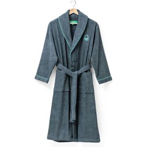 Benetton - Unisex badjas M/L 360GSM 100% katoen Kleur donkergrijs - M/L grijs BE752