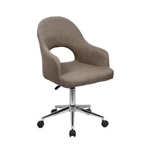 SVITA KLARA bureaustoel in hoogte verstelbare draaistoel bureaustoel met zwenkwielen armleuningen leesstoel home office chair cut-out bruin - bruin 96280