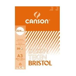Canson tekenblok Bristol ft 29,7 x 42 cm (A3) - blauw Papier 3148954571133