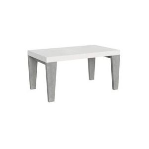 Itamoby Uitschuifbare tafel 90x160/420 cm Spimbo Mix Wit essenblad Cement poten - 8050598046739