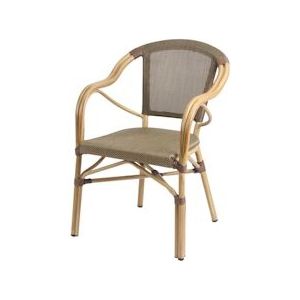 METRO Professional Mesin fauteuil, aluminium / rugleuning van textiel, 57 x 56 x 85 cm, stapelbaar, bruin - bruin Multi-materiaal 486193