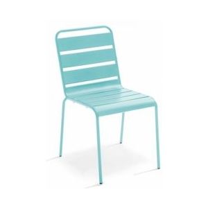 Oviala Business Turquoise metalen stoel - blauw Staal 109810