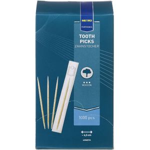 METRO Professional Tandenstokers, hout, 6,5 cm, 1000 stuks - Massief hout 987500