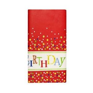 PAPSTAR, Tafelkleed, papier 120 cm x 180 cm "Happy Birthday" met beschermingslaag - rood Papier 4002911983157