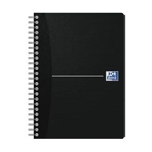 Oxford Office Essentials spiraalschrift, 180 bladzijden, ft A5, gelijnd, zwart - blauw Papier 3020120029887