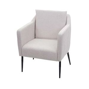 Mendler Lounge fauteuil HWC-H93a, fauteuil cocktail fauteuil relax fauteuil ~ stof/textiel crème-beige - beige Textiel 74712