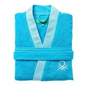 Benetton - Badjas M/L 340GSM 100% Katoen in Blauw - M/L blauw BE787