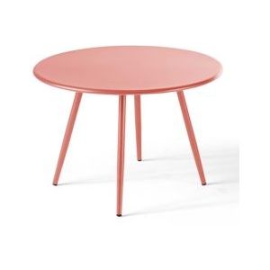 Oviala Business Ronde klei metalen salontafel 50 cm - roze Staal 109828