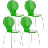 CLP Set van 4 stapelstoelen Diego groen - 15973634