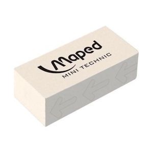 Maped gum Technic 300 verpakt onder cellofaan, in een doos, Pak van 36 - wit 3154140113001