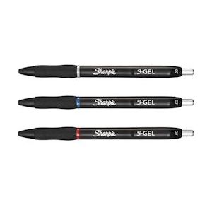 Sharpie S-gel roller, medium punt, blister van 3 stuks, geassorteerde kleuren - 450998