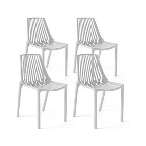 Oviala Business Set van 4 witte plastic stoelen - Oviala - wit Kunststof 103523