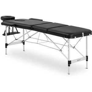 HELLOSHOP26 Opvouwbare massagetafel met aluminium frame en zwarte PVC-coating 14_0003636 - 3000234098986