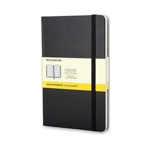 Moleskine notitieboek, ft 9 x 14 cm, geruit, harde cover, 192 bladzijden, zwart - blauw Papier 9788883701023