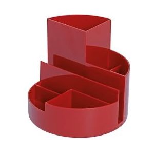 MAUL bureauorganizer pennenbak Roundbox Ø14x12.5cm, 7-vaks, 85% gerecycled kunststof rood - 4002390087544
