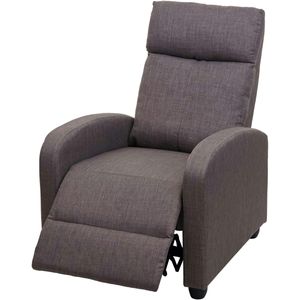 Mendler TV-fauteuil HWC-F76, relaxfauteuil, verstelbare relaxfunctie stof/textiel ~ grijsbruin - bruin Textiel 70464