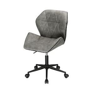 SVITA Bureaustoel comfortabele bureaustoel in hoogte verstelbaar zonder armleuningen imitatieleer lichtgrijs - grijs Polyester 92107