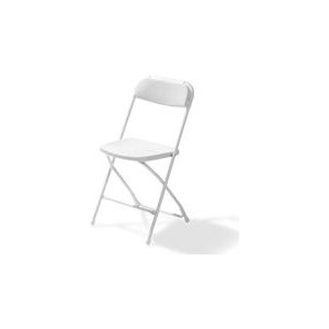 Budget klapstoel wit/wit, opvouwbaar en stapelbaar, stalen frame, 43x49x80cm (BxDxH), 50170 - VEB-50170