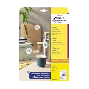 Avery Zweckform ETIK ROND WT PERM 30MM 480X - 4004182162026